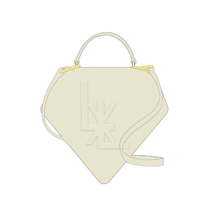 Diamond Crossbody Lex Bag- Cream