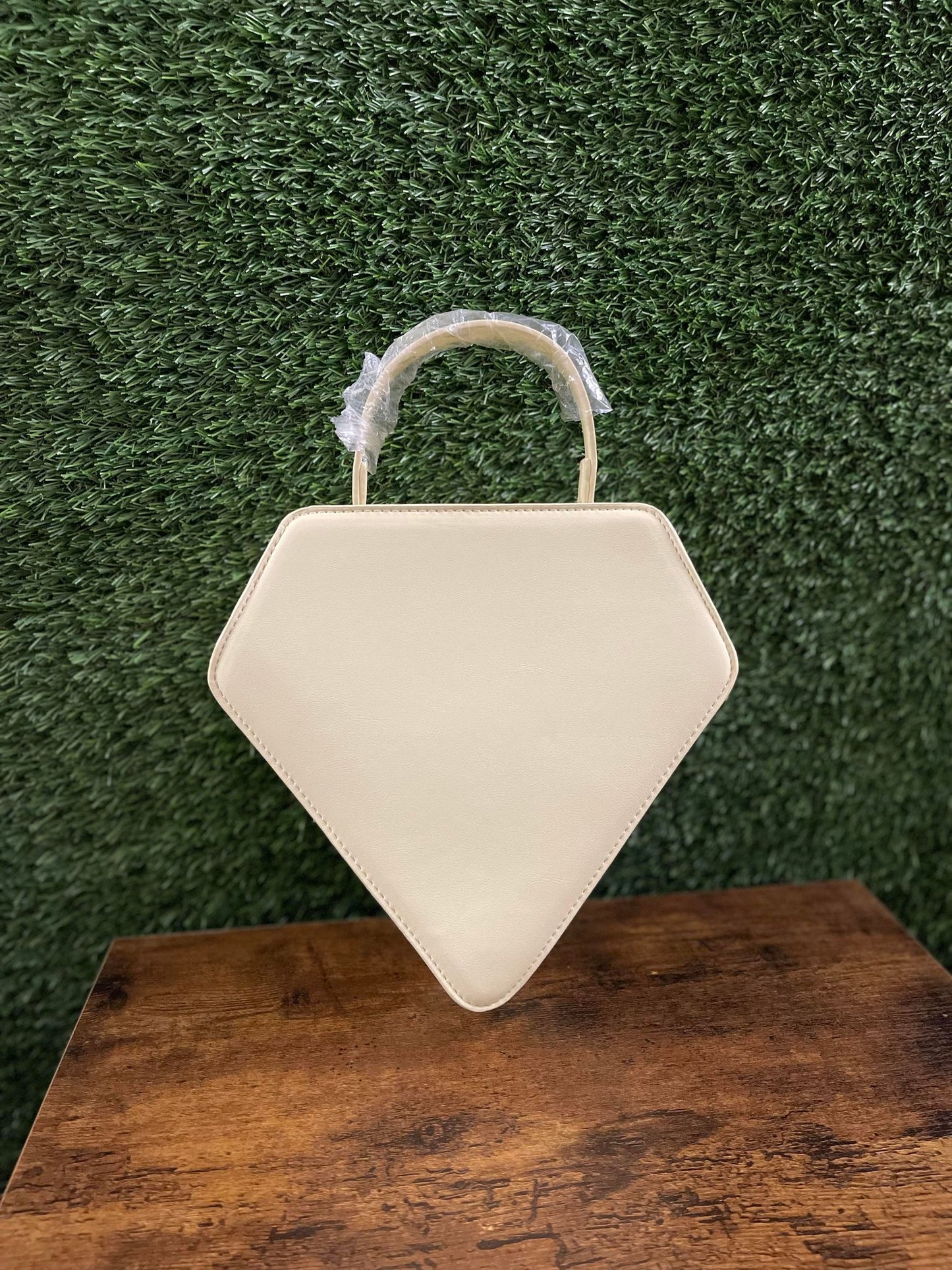 Diamond Crossbody Lex Bag- Cream