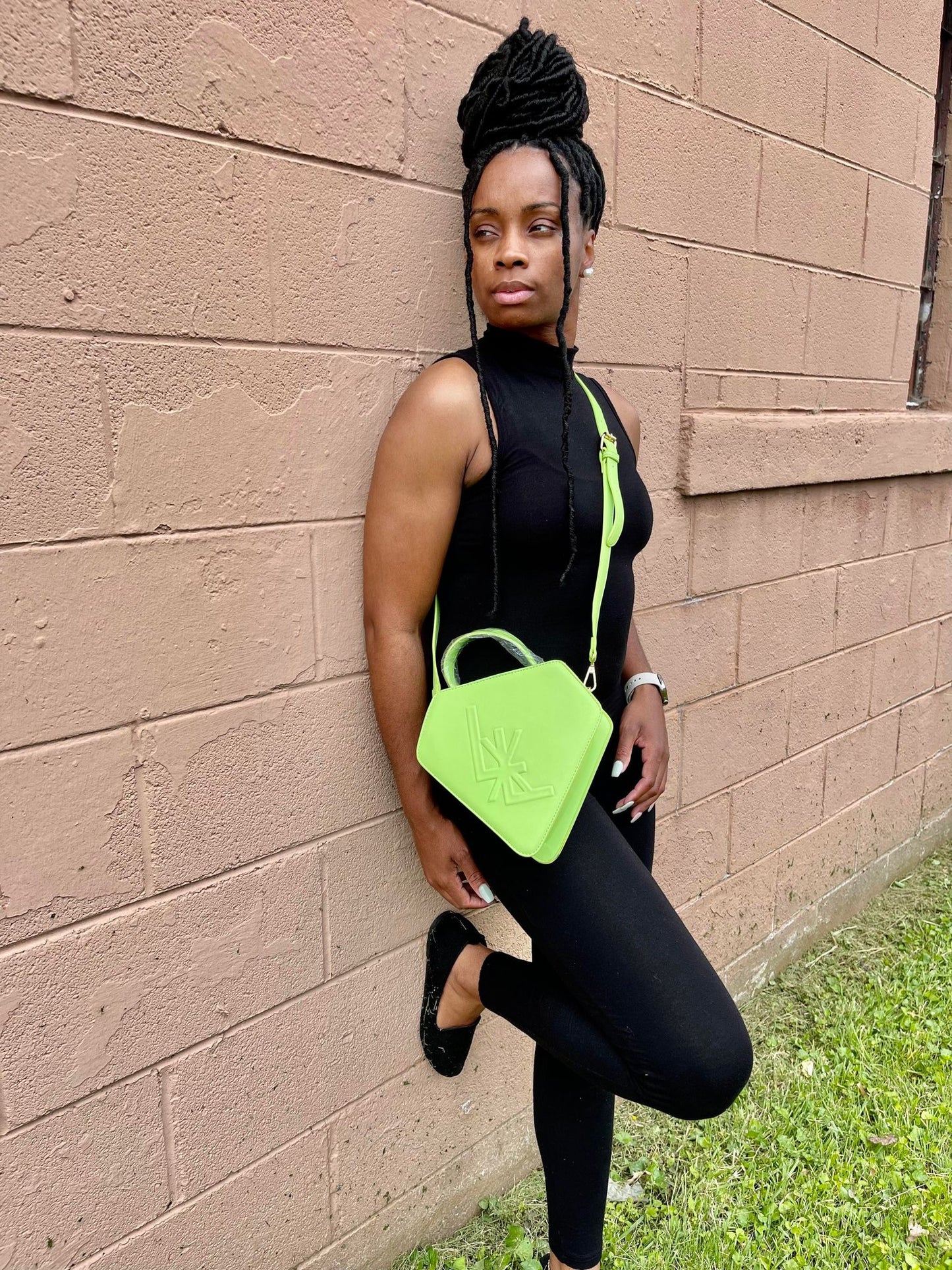 Diamond Crossbody Lex Bag - Highlighter Green